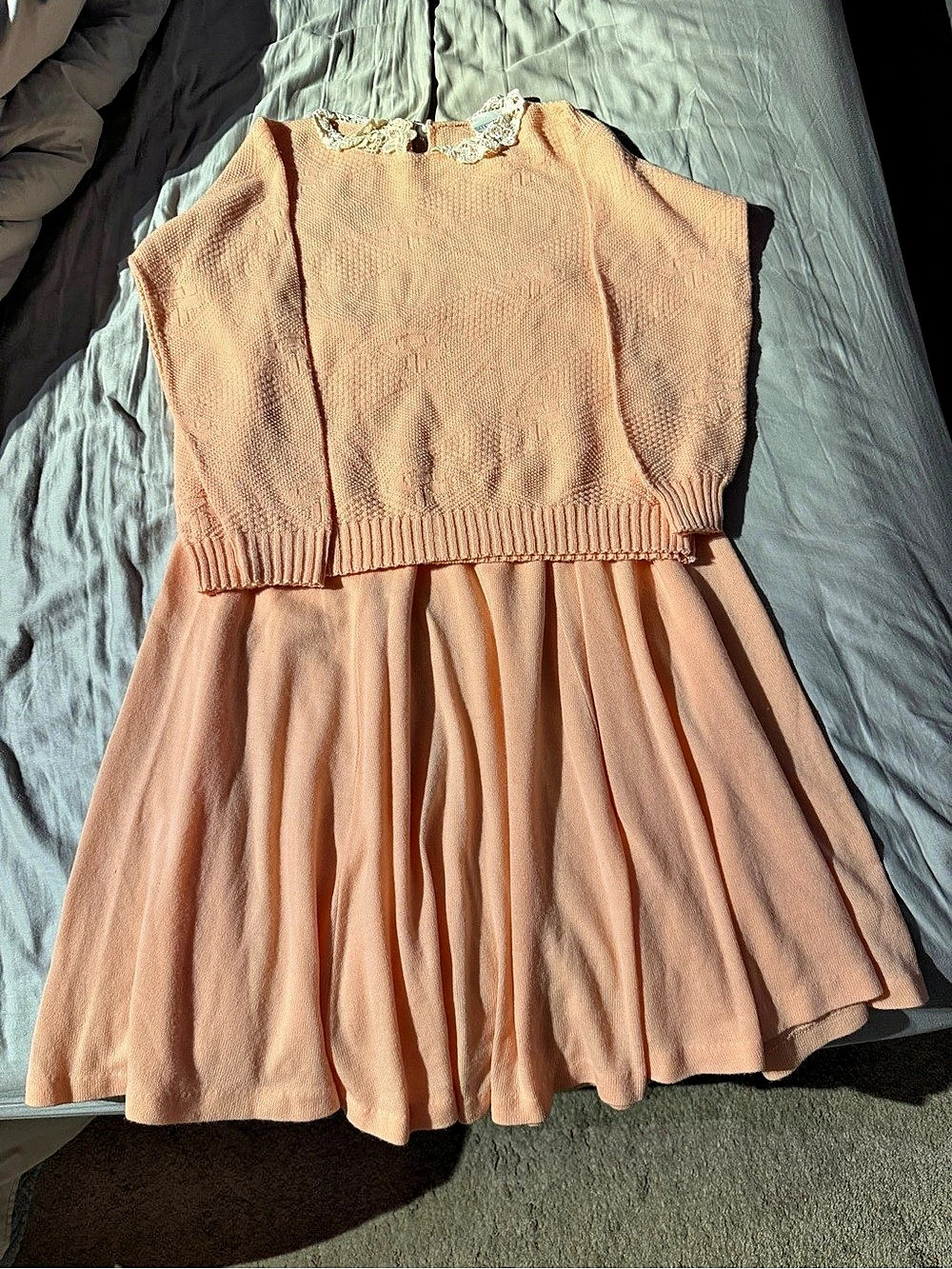 Vintage Pink Knit Sweater & Midi Skirt Set from Smart Set